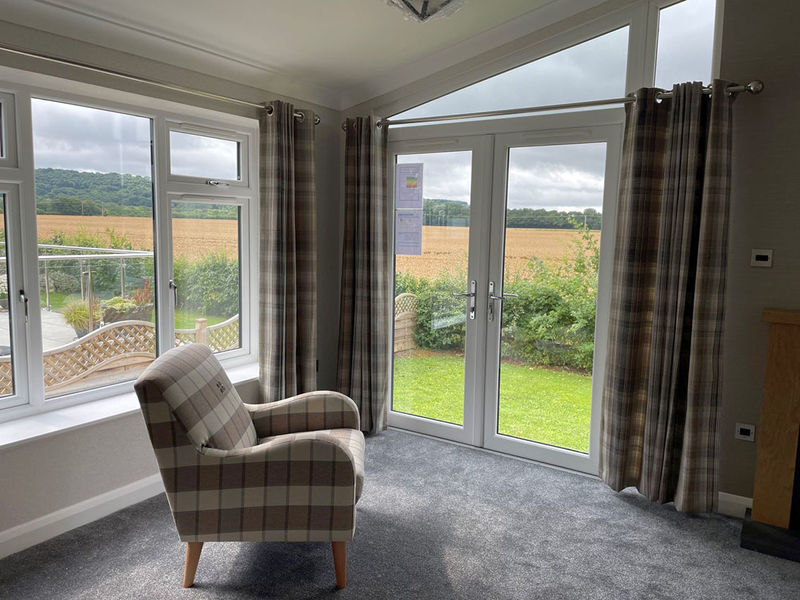 Willerby Delamere louge with the view across the fields