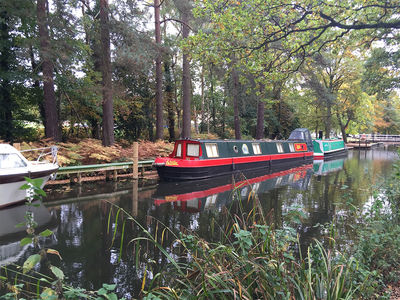 Watch the narrowboats glide by on the nearby Basingstoke Canal.